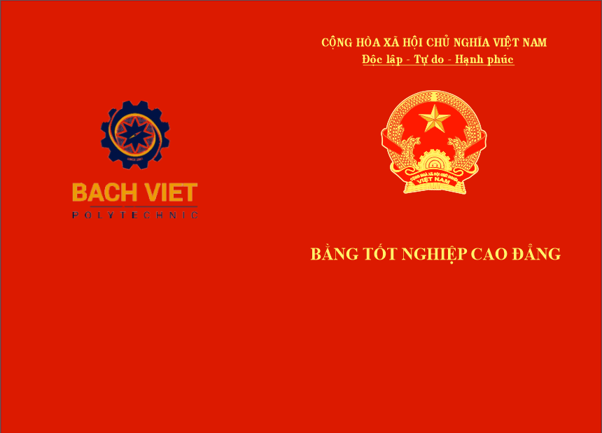 Bìa mẫu bằng CĐ Bách Việt, mẫu cho các bạn tham khảo